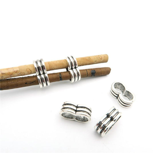 20 Pcs for 5mm round leather Antique Silver 2 Stand bead jewelry supplies jewelry finding D-5-5-13