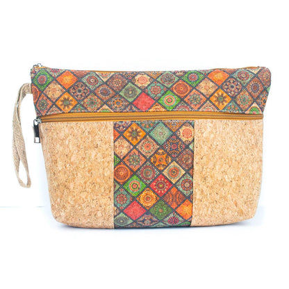 Colorful Mosaic Patterned Cork Clutch w/ Rope Handle | THE CORK COLLECTION