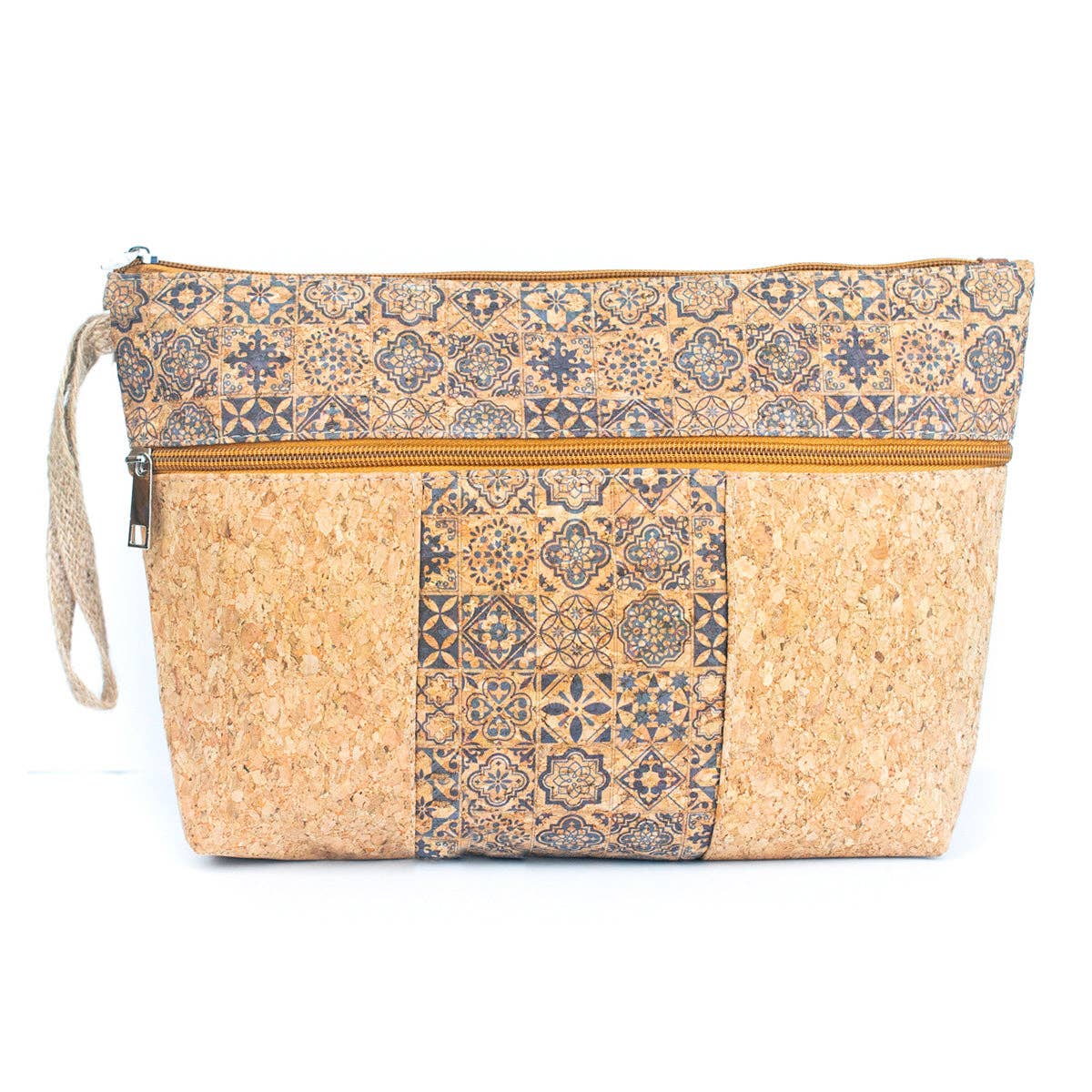 Colorful Mosaic Patterned Cork Clutch w/ Rope Handle | THE CORK COLLECTION