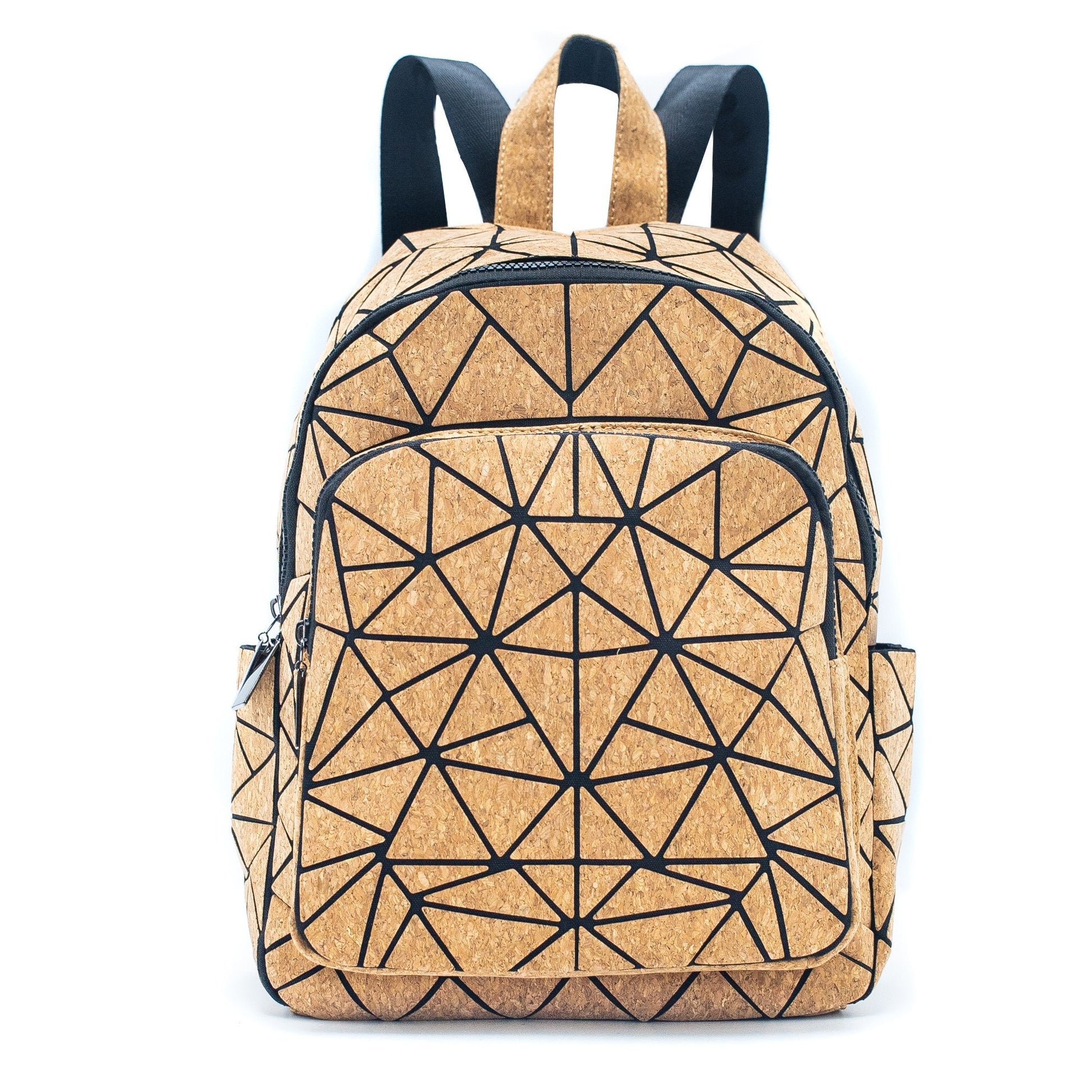 Geometric Web Compact Vegan Cork Backpack | THE CORK COLLECTION