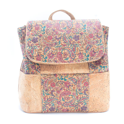 Natural Cork and Printed Pattern Women's Backpack | THE CORK COLLECTION