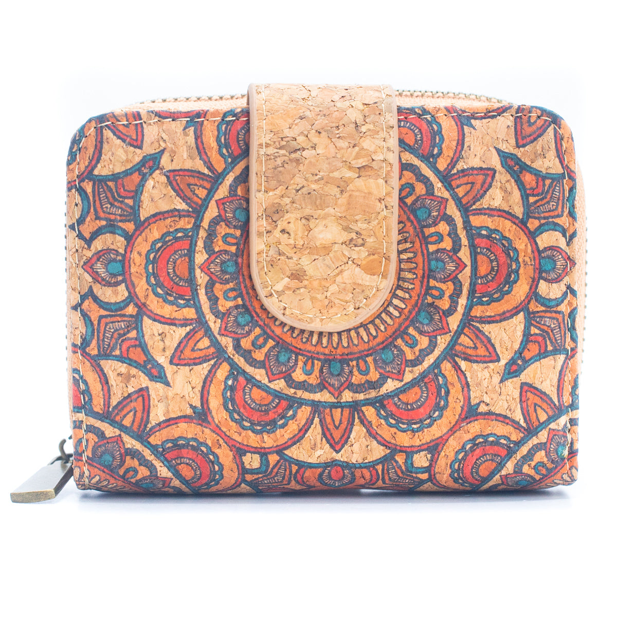 Natural Cork Printed Women's Short Card Wallet | THE CORK COLLECTION
