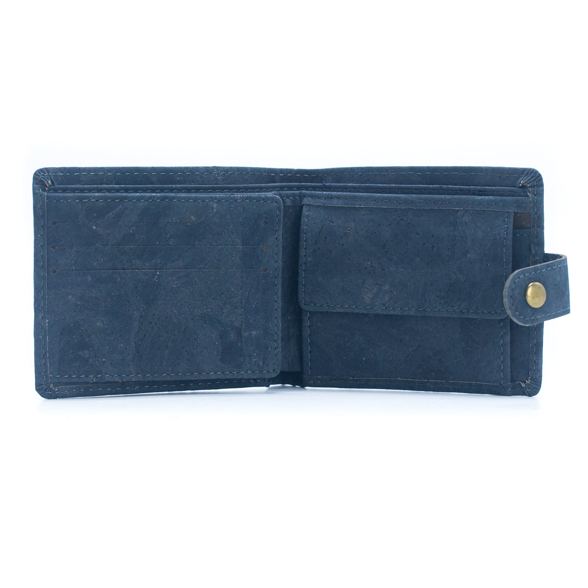 Sleek Bi-fold Cork Vegan Wallet w/ Snap Button BAG-2270-WALLET