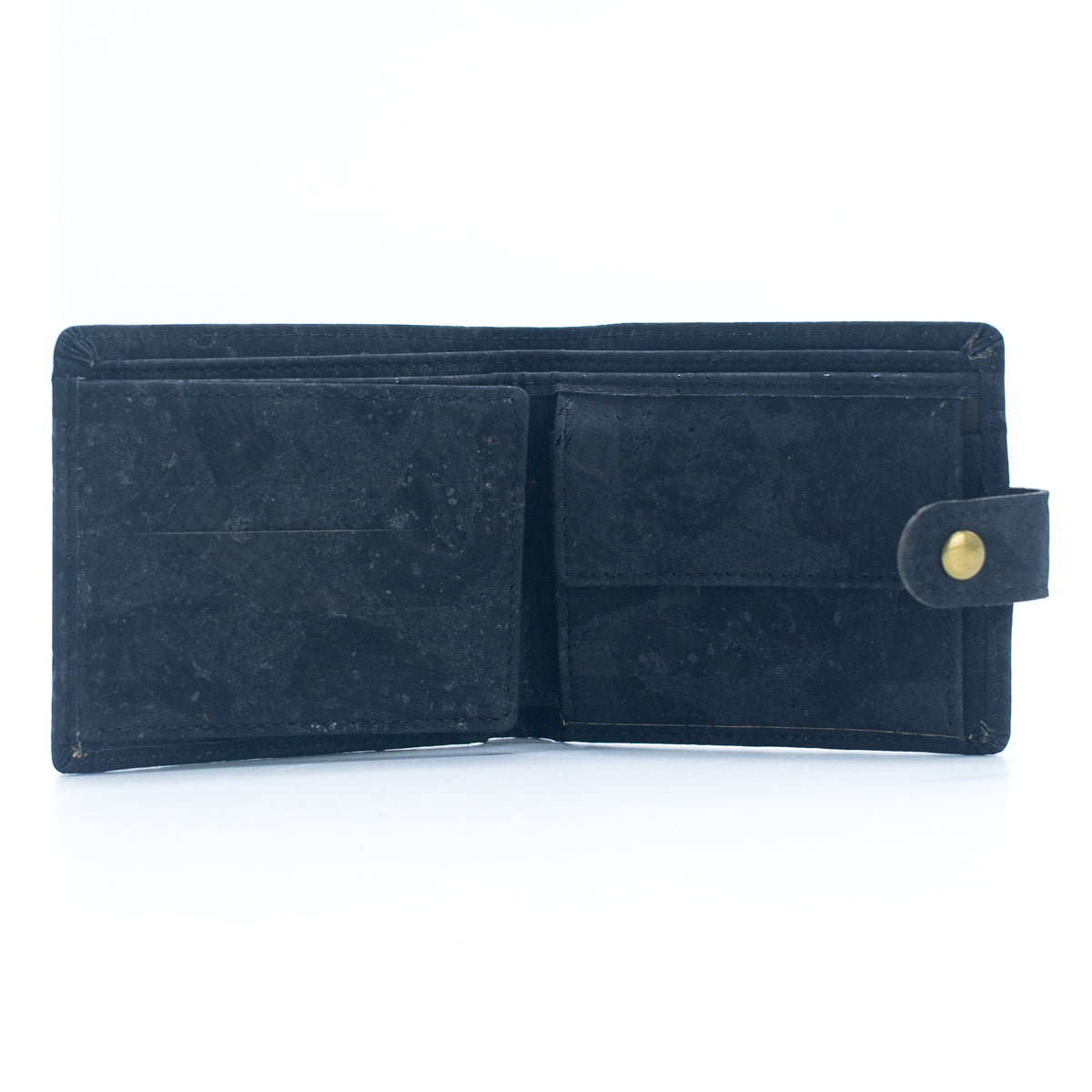 Sleek Bi-fold Cork Vegan Wallet w/ Snap Button BAG-2270-WALLET