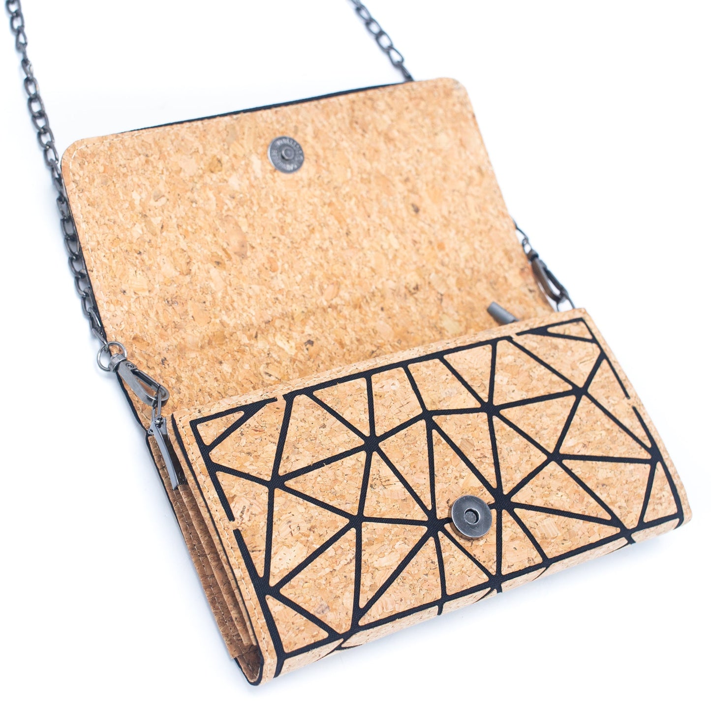 Geometric Natural Cork Phone Wallet Crossbody | THE CORK COLLECTION
