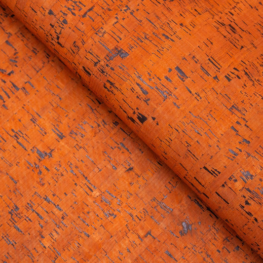 Orange Textile Sheet Portuguese Cork Fabric - Agglomerate Black COF-184