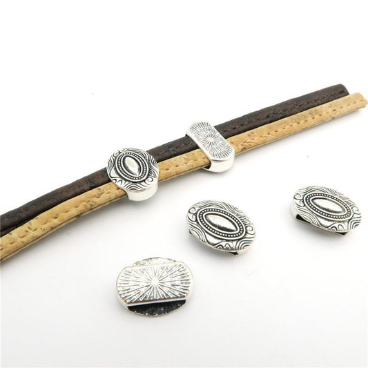 10 Pcs for 10mm flat leather,Antique Silver Round jewelry supplies jewelry finding D-1-10-86