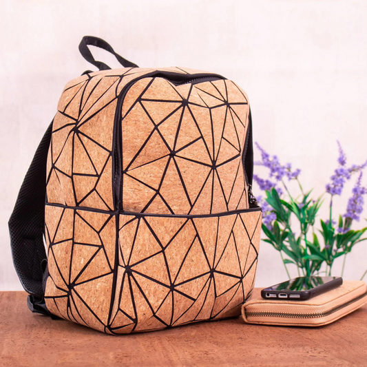 Geometric Cork Vegan Backpack BAG-2064