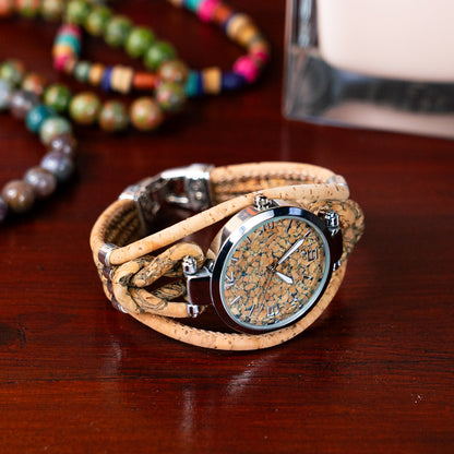 Handmade Vegan Women's Cork Watch WA-292-B-WITH BOX