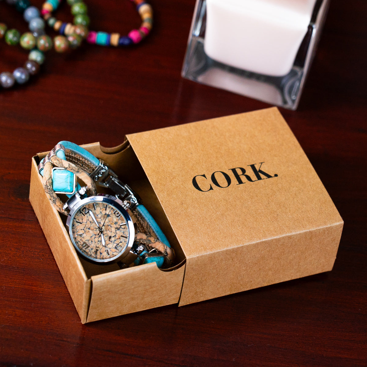 Handmade Vegan Women's Cork Watch DIY-021-WITH BOX
