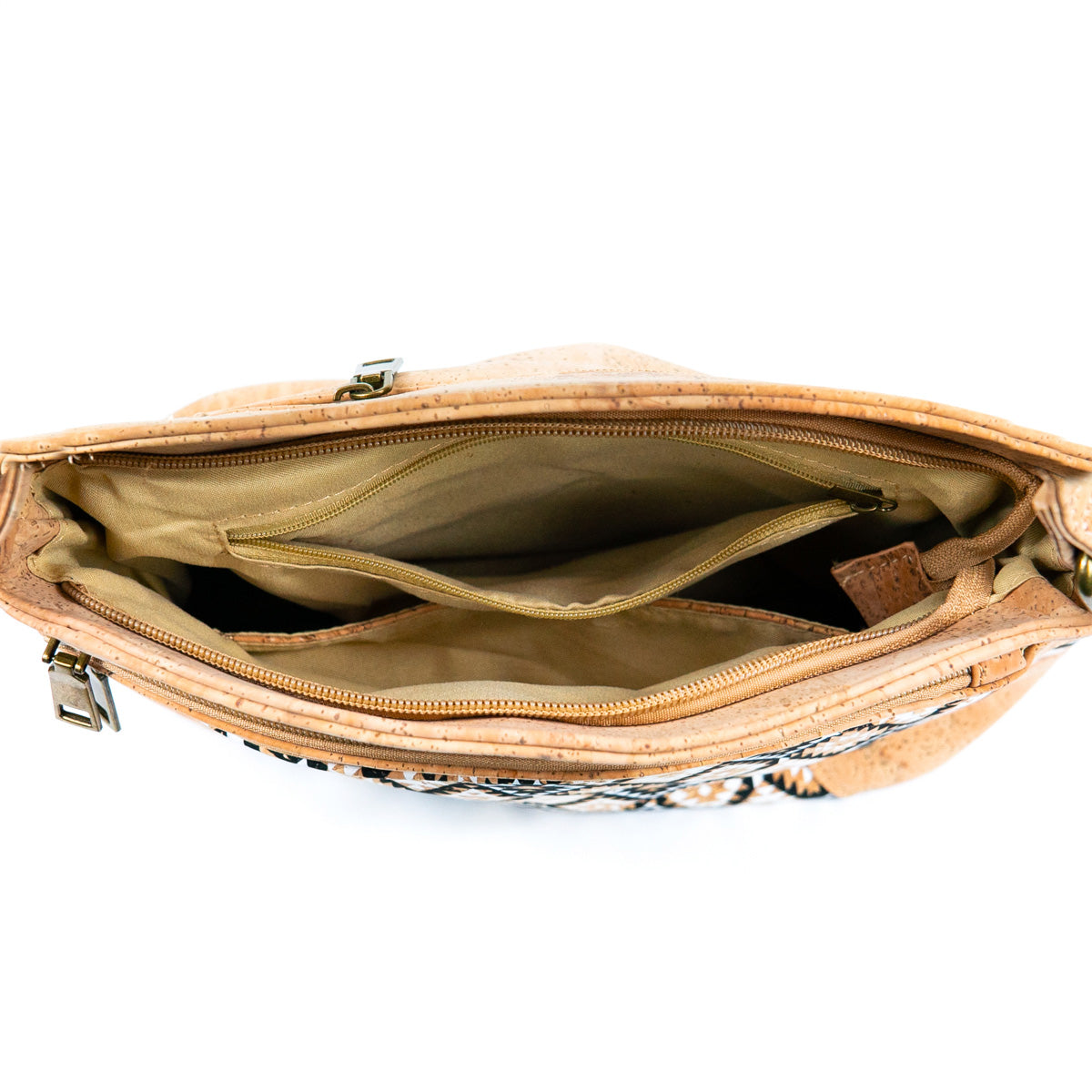 Three-Line Zipper Women's Cork  Crossbody Bag | THE CORK COLLECTION