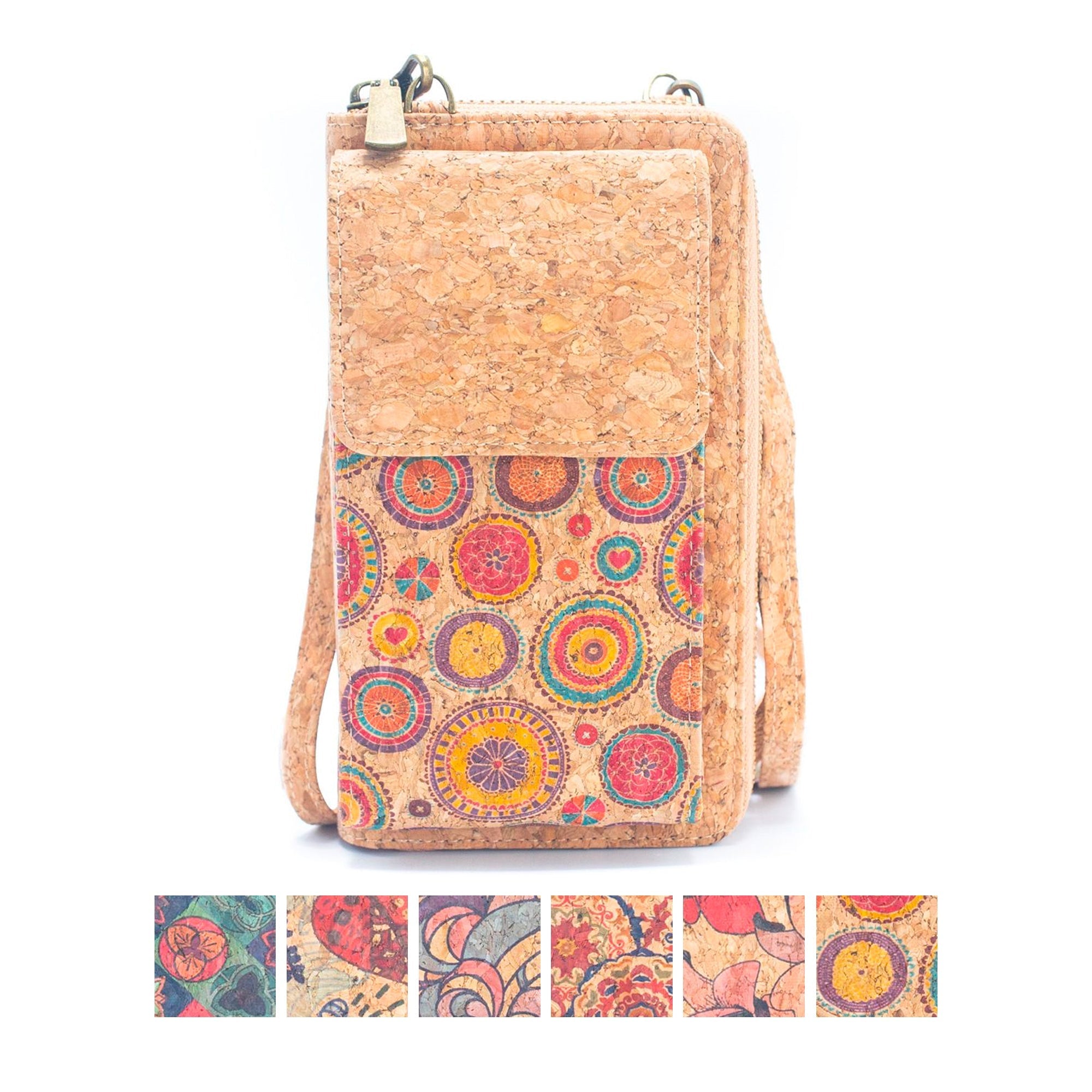 Cork Crossbody Phone Wallet Mini Phone Wallet With Strap 