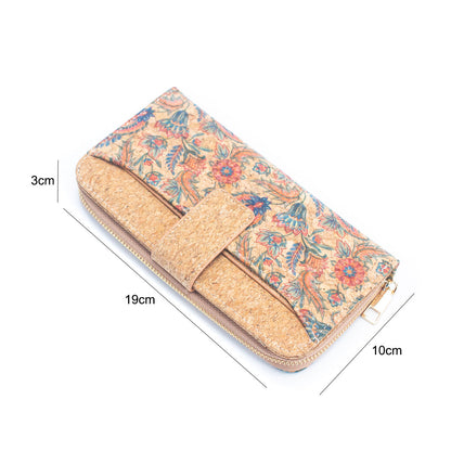 6 Natural Cork Wallets w/ Floral & Mosaic Patterns (6 Units Pack) HY-026-MIX-6