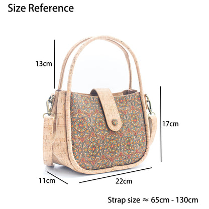 Natural Cork & Printed Pattern Women's Tote Crossbody Bag | THE CORK COLLECTION