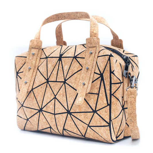 Vegan Geometric Cork Handbag for Women BAG-2062
