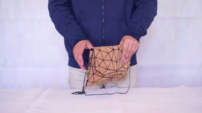 Geometric Chain Crossbody Cork Bag BAG-2069