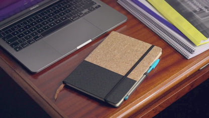 Canvas & Cork Fusion Notebook in Black, Gray, Blue and Green L-1010