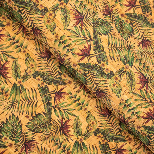 Strelitzia Flower Pattern Cork Fabric COF-245