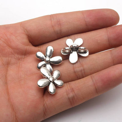 10 Pcs for 3mm round leather Antique small Flower Stand jewelry supplies jewelry finding D-5-3-6
