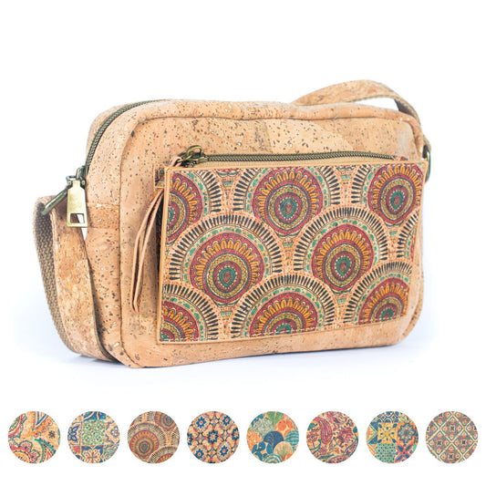 Natural Cork & Print Fusion Women's Crossbody Bag | THE CORK COLLECTION