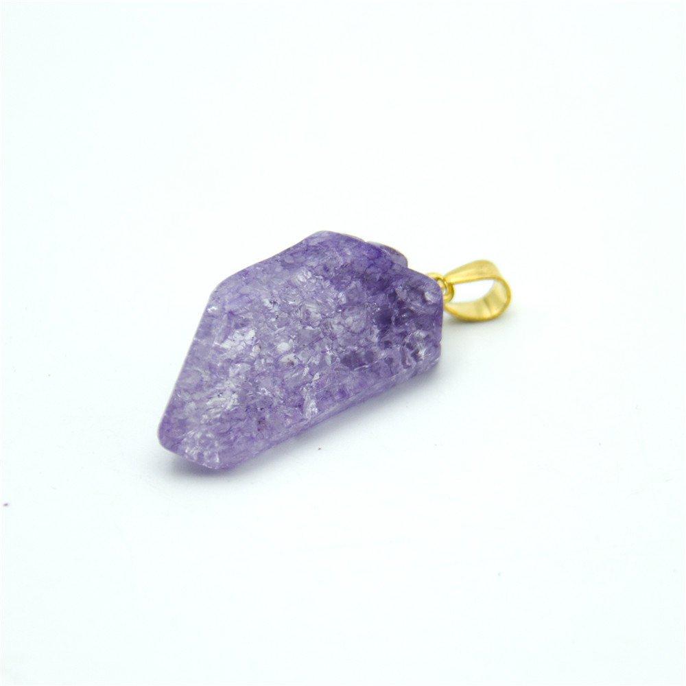 1 pièces or violet poli pierre naturelle cristal forme irrégulière pendentif 42x14mm bijoux trouver D-3-346-N