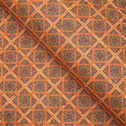 Tissu de liège de modèle de mosaïque de carreaux de céramique carrés orange traditionnels portugais COF-260