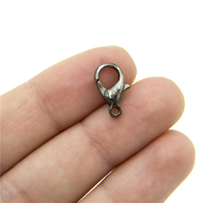 20pcs 15x7MM black Lobster Clasps silver Clasps Jewelry Clasps Necklace Clasps Bracelet Clasps silver Findings D-6-186