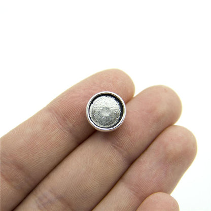 20pcs slider for 10mm flat leather Antique silver round frame charm 12x12mm zamak jewellery jewelry finding D-1-10-170