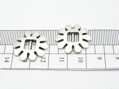 10 Pcs For 5mm flat leather,Antique Silver Flower jewelry supplies jewelry finding D-1-5-11