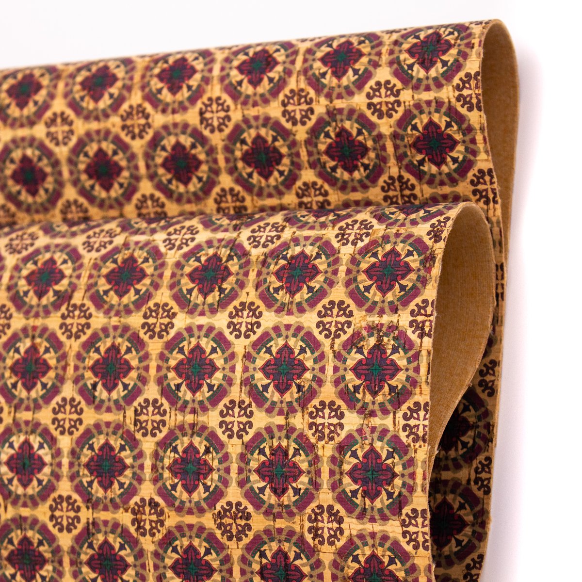 Warmed Toned Tiles Pattern Cork Fabric COF-234