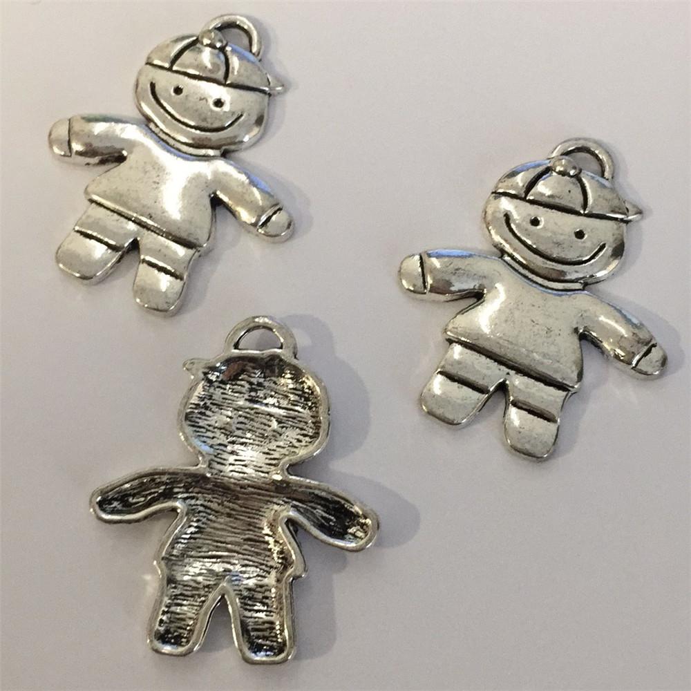 10 Pcs Antique Silver boy  pendant  jewelry supplies jewelry finding D-3-85
