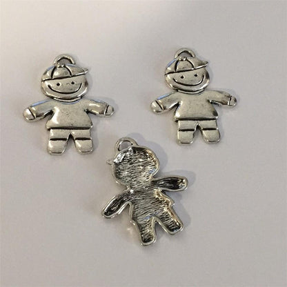 10 Pcs Antique Silver boy  pendant  jewelry supplies jewelry finding D-3-85