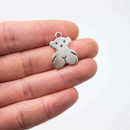 10 Pcs Antique Silver small Bear pendant for necklace or bracelet findings jewelry supplies jewelry finding D-3-369