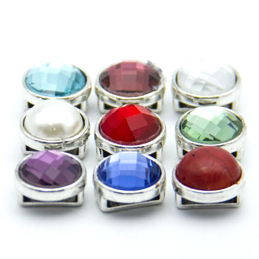 10 pièces pour cuir plat de 10mm, perles multicolores coulissantes en argent Antique, fournitures de bijoux, résultats de bijoux D-1-10-152