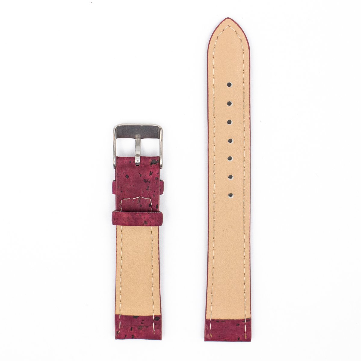 For 18mm Red Cork Vegan Watch Strap E-021-18