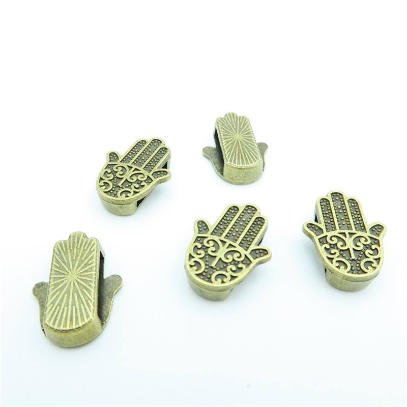 10 Pcs for 10mm flat leather,Antique brass Fatima Hand jewelry supplies jewelry finding D-1-10-60