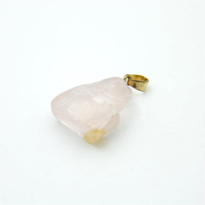1 pièces or rose pierre naturelle cristal forme irrégulière pendentif 35x18mm bijoux trouver D-3-346-I