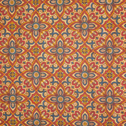 Natural cork fabric Tile, portuguese ceramic tile mosaic pattern  COF-278