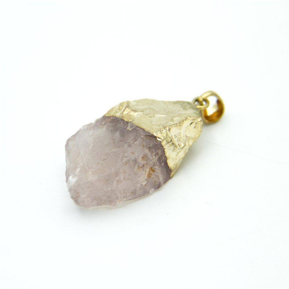 1 pièces or rose pierre naturelle cristal forme irrégulière pendentif 37x15mm bijoux trouver D-3-346-A