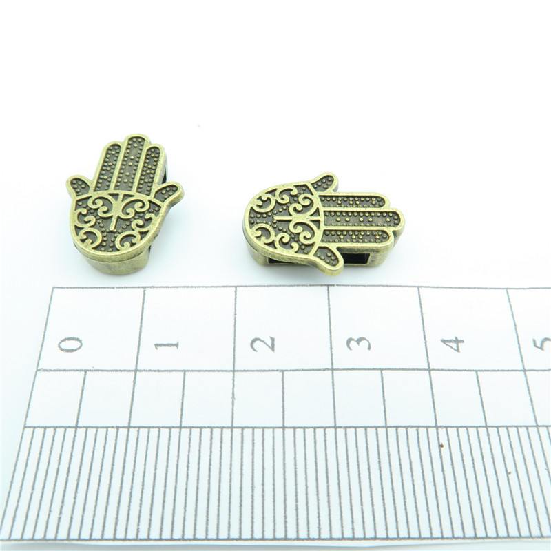 10 Pcs for 10mm flat leather,Antique brass Fatima Hand jewelry supplies jewelry finding D-1-10-60