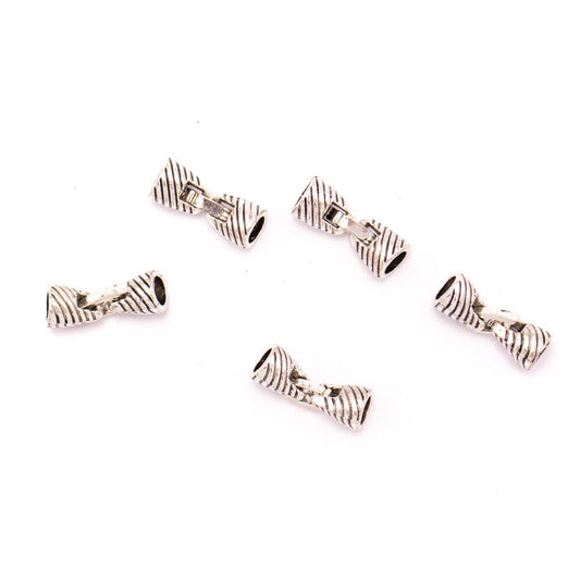 10 Units For 5mm leather clasp, for 5mm round antique silver snap clasp jewelry finding D-6-238