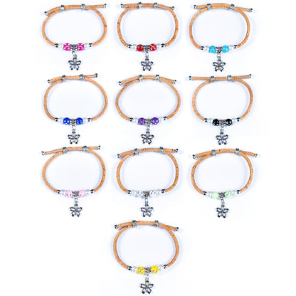 Handcrafted Bracelet w/ Natural Cork Thread & Porcelain Beads BR-482-MIX-10