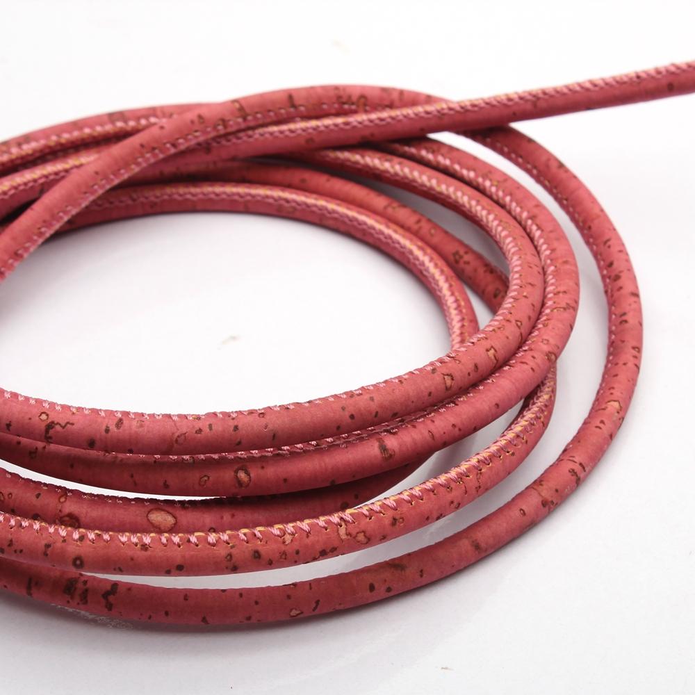 10 meters of 5mm Old Pink Round Cork Cord COR-335