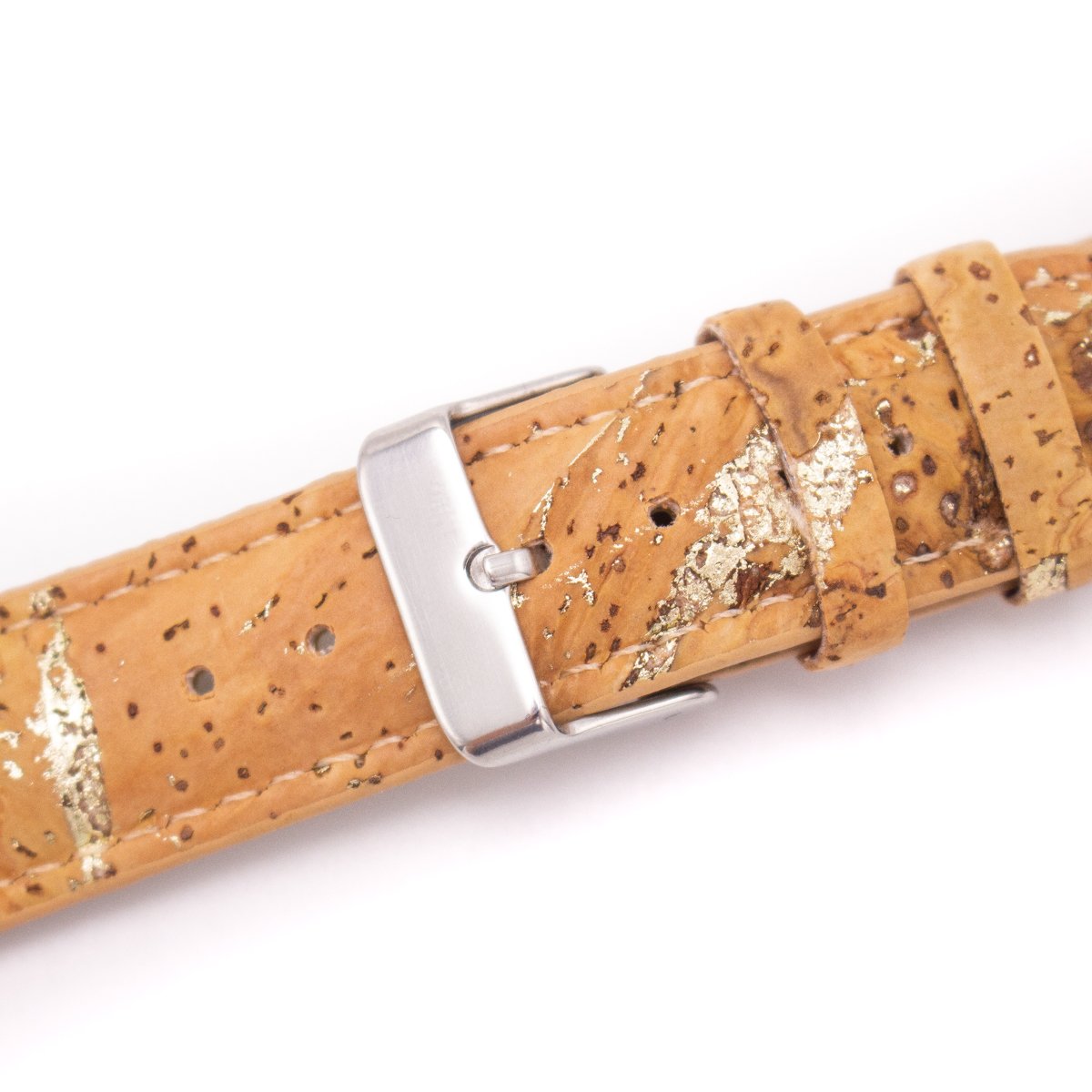 Natural with Gold Cork Watch Strap 18mm 20mm E-013