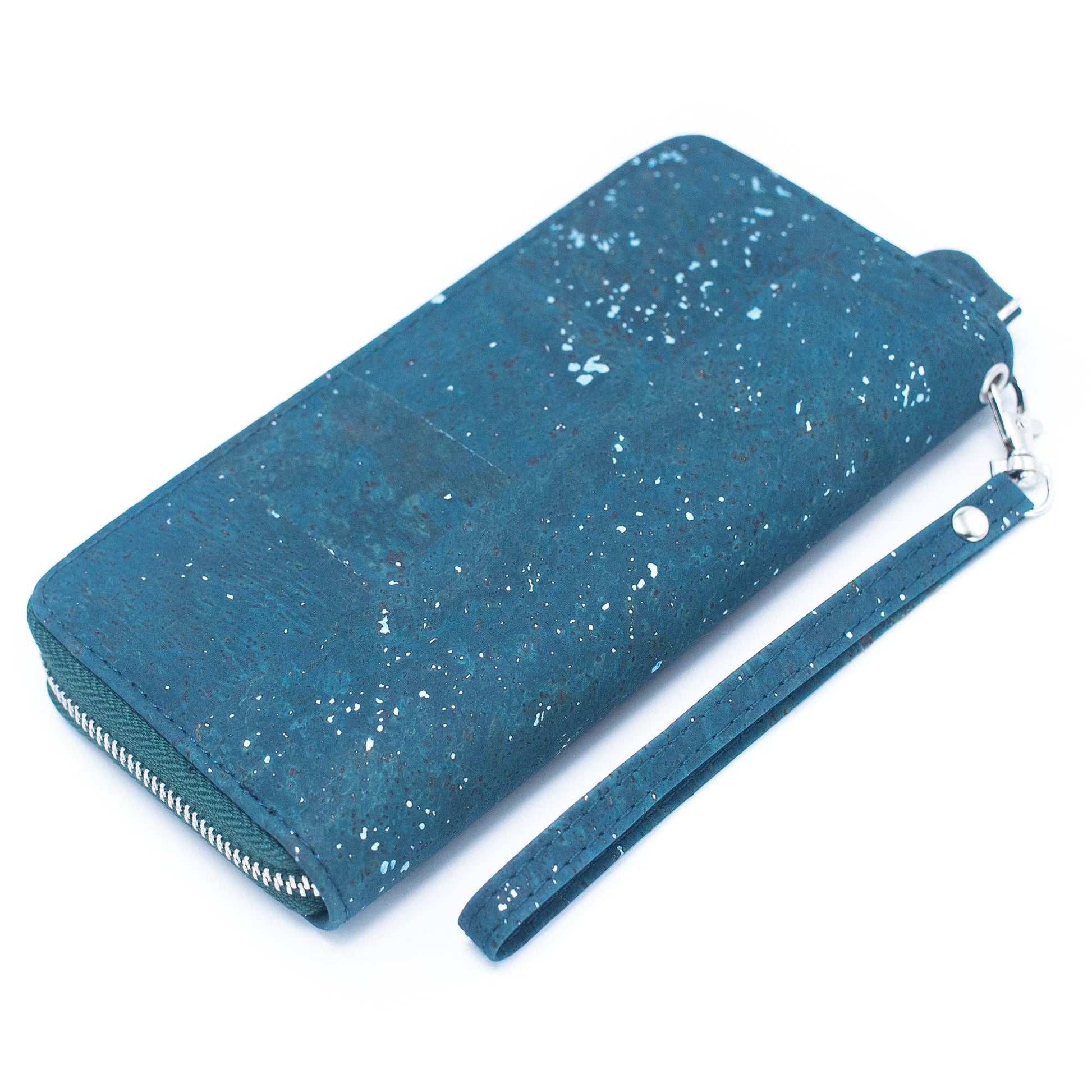 Blue Mixed w/ Silver Accents Women's Cork Card Wallet | THE CORK COLLECTION