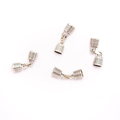 10 Units For 5mm leather clasp, for 5mm round antique silver snap clasp jewelry finding D-6-234
