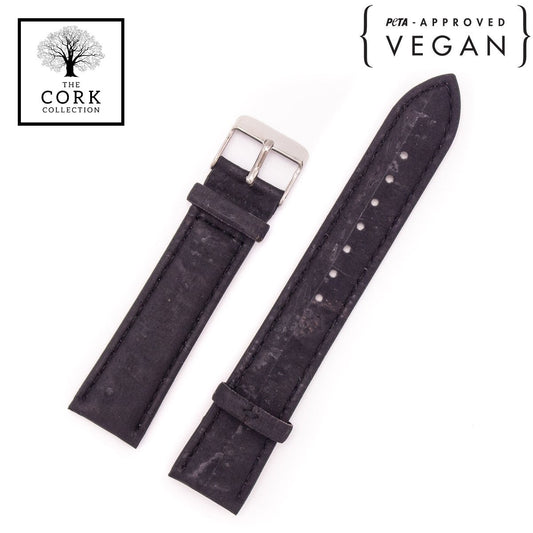 Black Cork Watch Strap 20mm Watch Band E-023-20