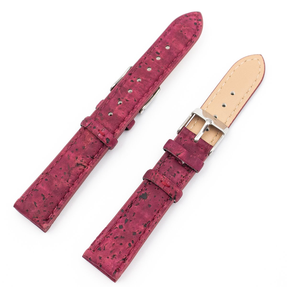 For 18mm Red Cork Vegan Watch Strap E-021-18