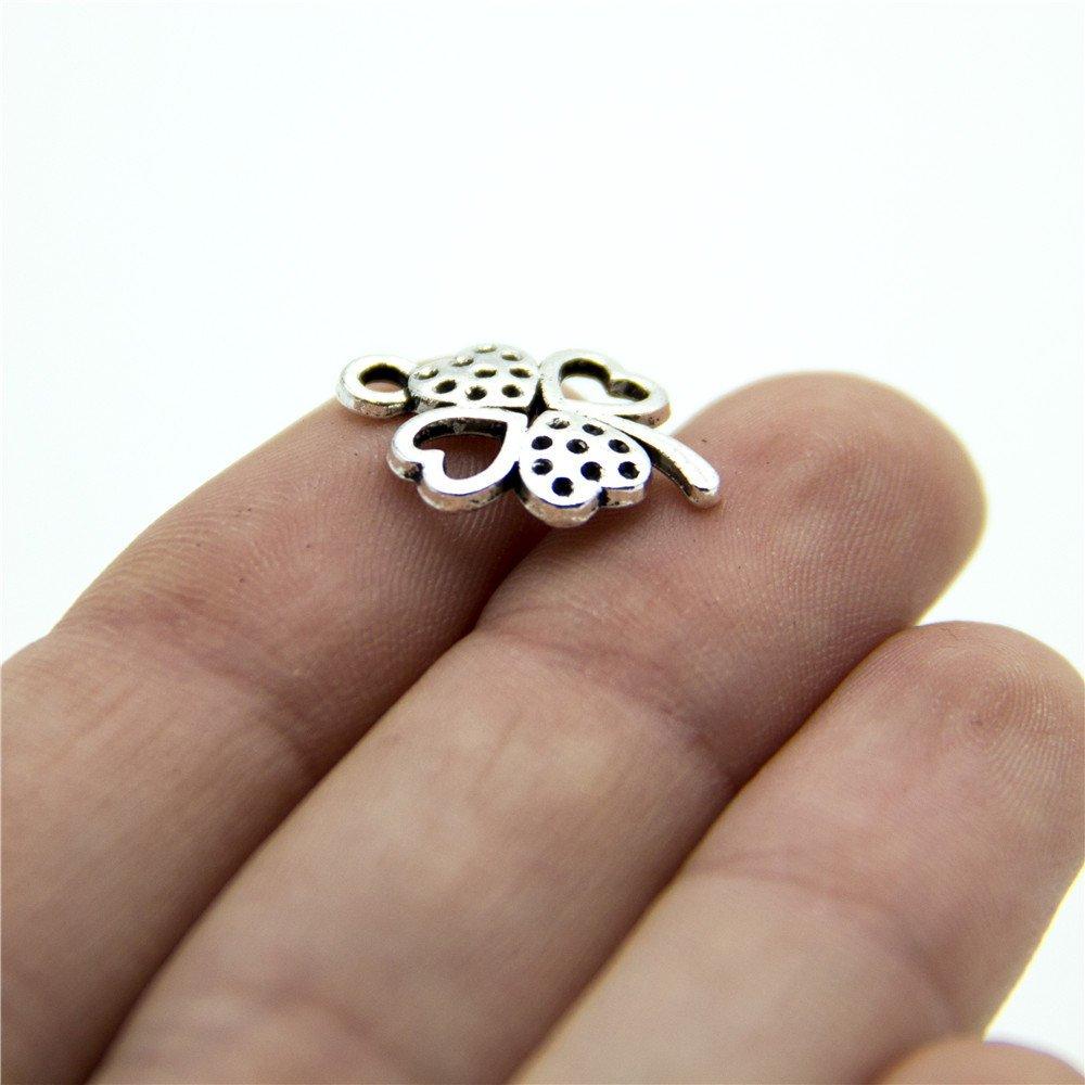 80 units Pendant antique sliver Love and Clover Pendants Jewelry Findings & Components D-3-306