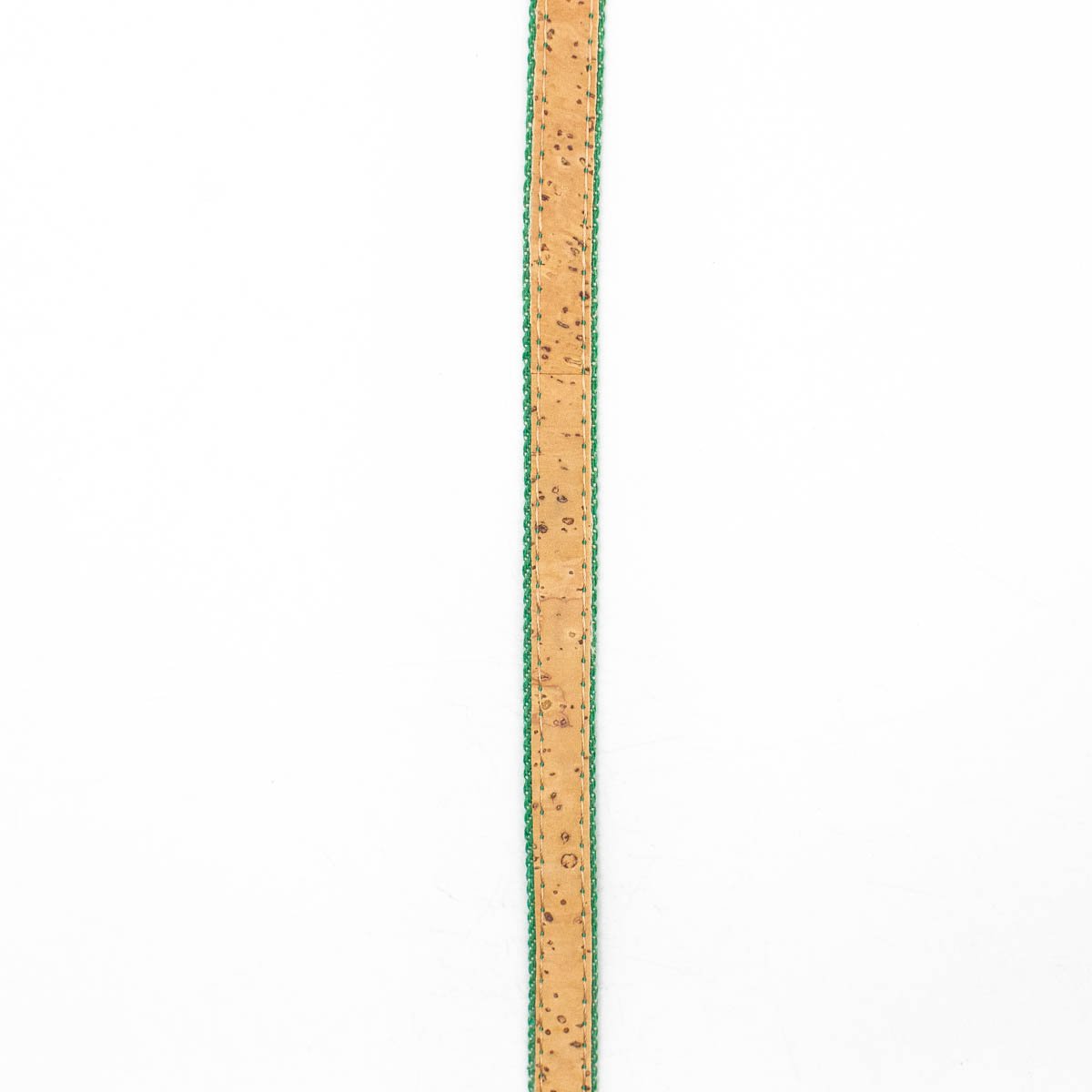 10 meters Natural cork & Green denim 10mm flat cord COR-375